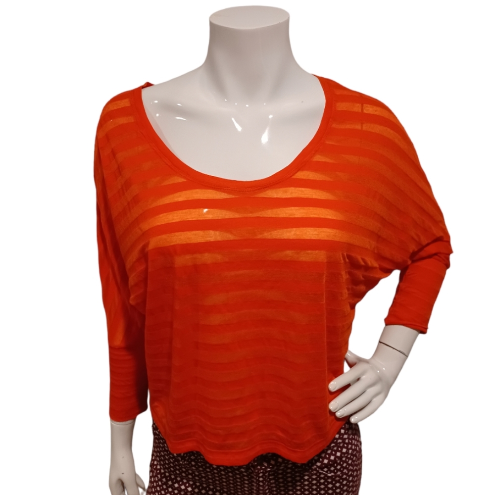 BCBGMAXAZRIA sheer and lightweight long-sleeve top